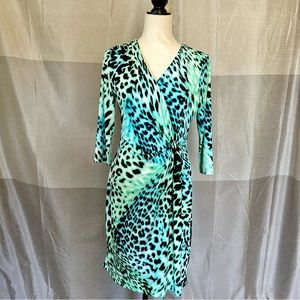 Ellen Tracy 3/4 sleeve animal print dress